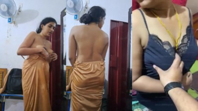 ந்யூ ம்யாரீட் வைஃப் ரொம்யாந்ஸ் பண்னும்போது பூப்ஸ் அழுத்திய வீடியோ