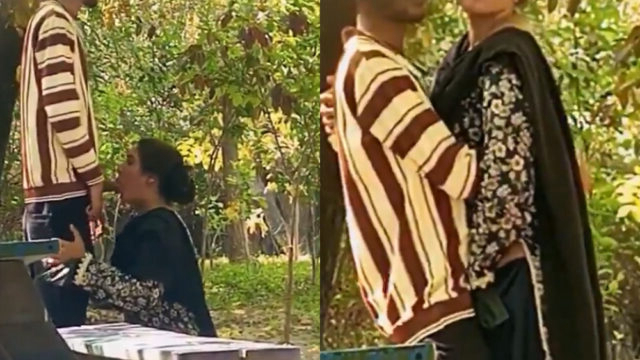 Kerala lady sucking college paiyan cock on outdoor