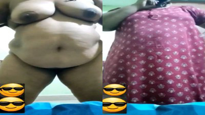 Village old aunty nighty kayati mulai show kaatugiraal